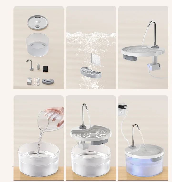 Fonte de Água para Gatos 3,2 L – Bebedouro Automático com Filtro, Dispenser para Pets, Bomba de Água Ultra Silenciosa