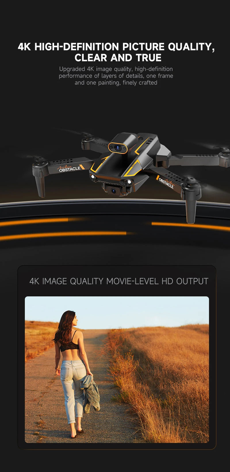 Drone S91 4K Profissional, Dupla Câmera, Quadcopter RC, Drone FPV 5G Wi-Fi, Longo Alcance, Controle Remoto