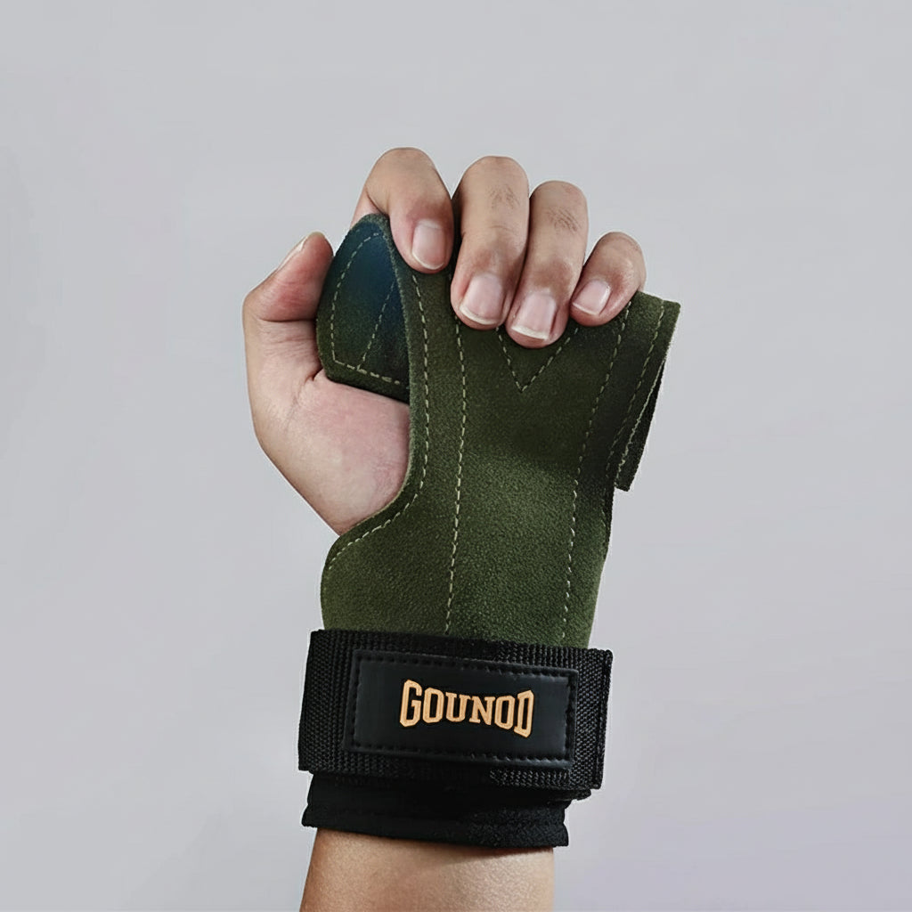 Luvas de Academia com Grip Antiderrapante Straps de Pulso e Protetor de Palma para Musculação Suporte para Levantamento de Peso, Deadlift e Barra Fixa Luvas Fitness em Couro