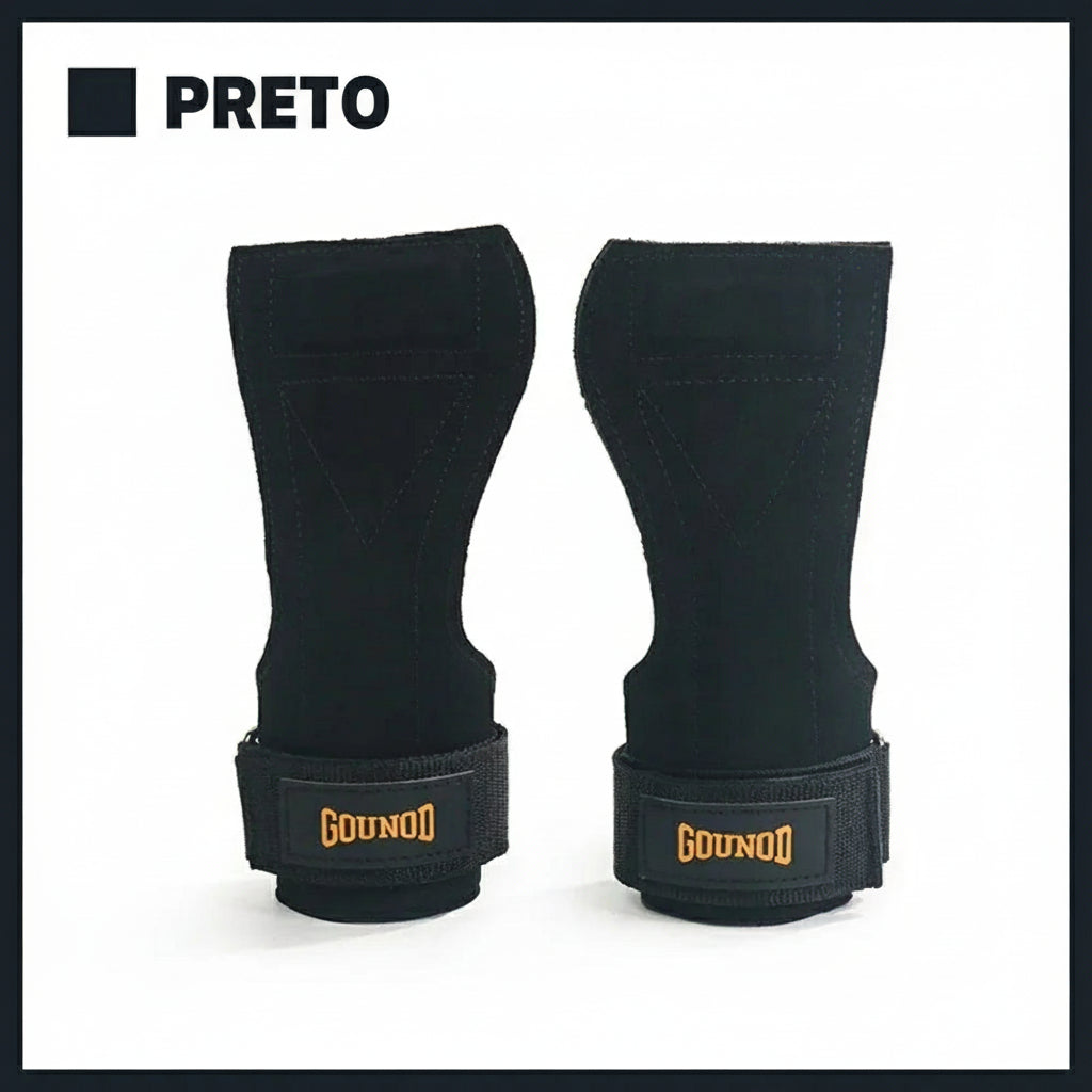 Luvas de Academia com Grip Antiderrapante Straps de Pulso e Protetor de Palma para Musculação Suporte para Levantamento de Peso, Deadlift e Barra Fixa Luvas Fitness em Couro