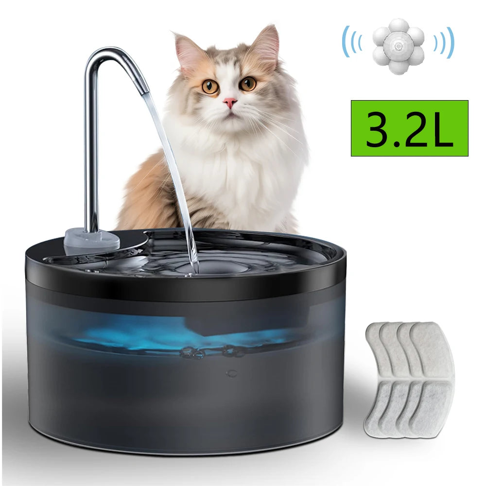 Fonte de Água para Gatos 3,2 L – Bebedouro Automático com Filtro, Dispenser para Pets, Bomba de Água Ultra Silenciosa