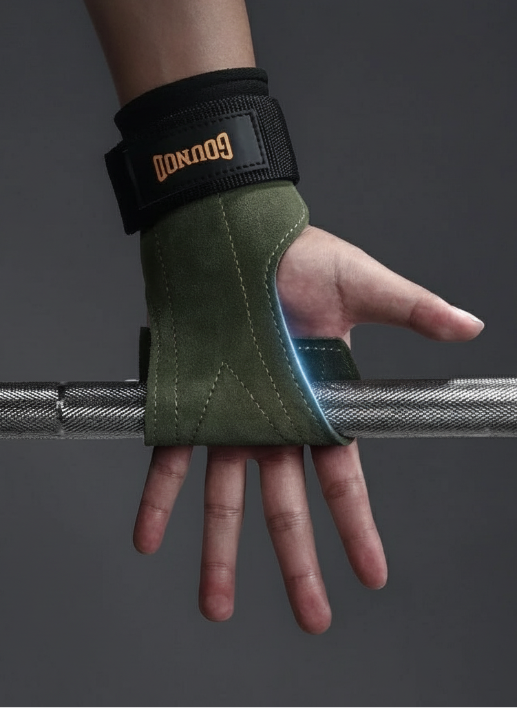 Luvas de Academia com Grip Antiderrapante Straps de Pulso e Protetor de Palma para Musculação Suporte para Levantamento de Peso, Deadlift e Barra Fixa Luvas Fitness em Couro