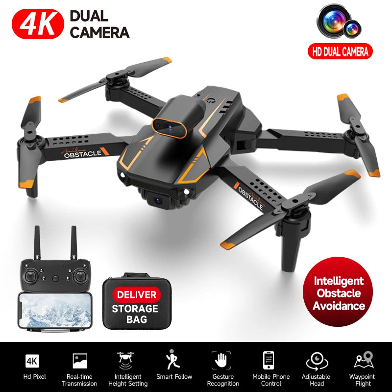 Drone S91 4K Profissional, Dupla Câmera, Quadcopter RC, Drone FPV 5G Wi-Fi, Longo Alcance, Controle Remoto