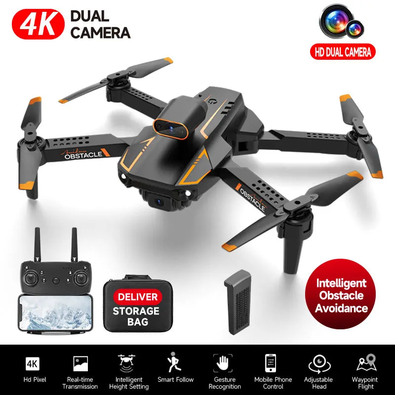 Drone S91 4K Profissional, Dupla Câmera, Quadcopter RC, Drone FPV 5G Wi-Fi, Longo Alcance, Controle Remoto