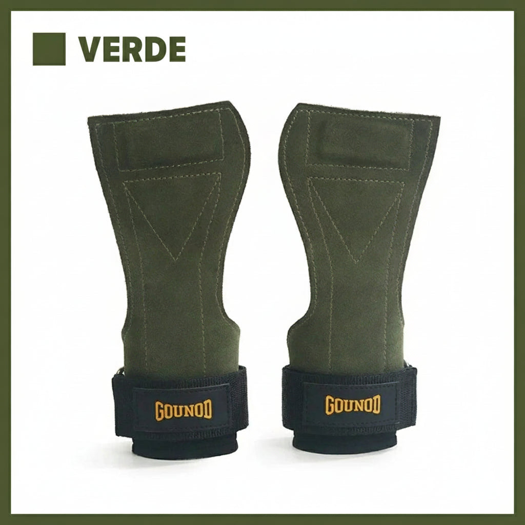 Luvas de Academia com Grip Antiderrapante Straps de Pulso e Protetor de Palma para Musculação Suporte para Levantamento de Peso, Deadlift e Barra Fixa Luvas Fitness em Couro